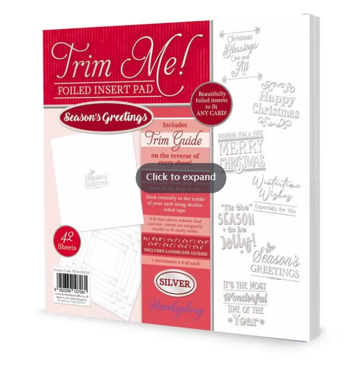 Season's Greetings Silver Trim Me! Foiled Insert Pad